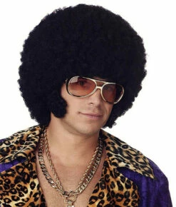 Afro Black Wig With Chops
