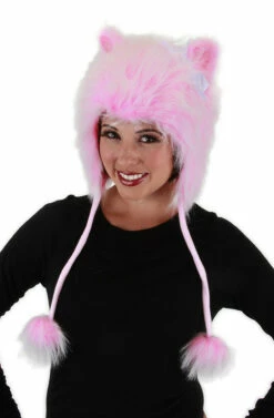 Kitty Hoodie Hat Pink