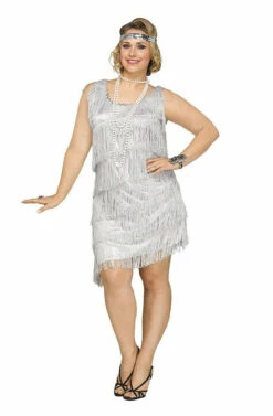 Silver Flapper Plus Costume