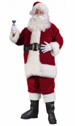 Regency Plush Crimson Santa Suit Costume