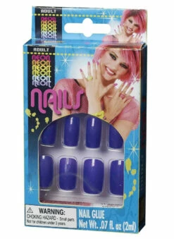 Purple Neon Finger Nails