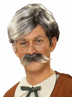 Gepetto Grey Wig & Mustache