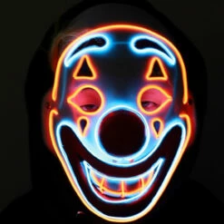 Light Up Rainbow Clown - Orange/Blue