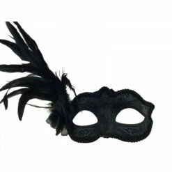 Black Venetian Mask With Flower