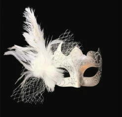 Masquerade Mask White Silver