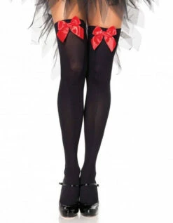 Black Thigh High With Red Bow