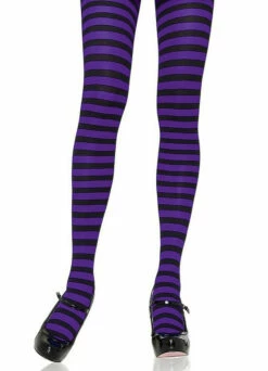 Striped Tights BLACK/PURPLE