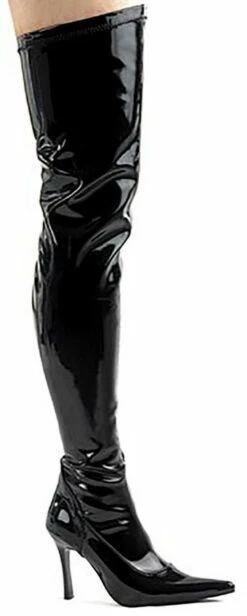Thigh High Black Patent Boot
