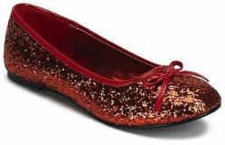 Red Glitter Star Flat Shoes