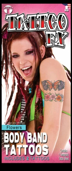 Tatouage Bandes De Fleurs Temporaire