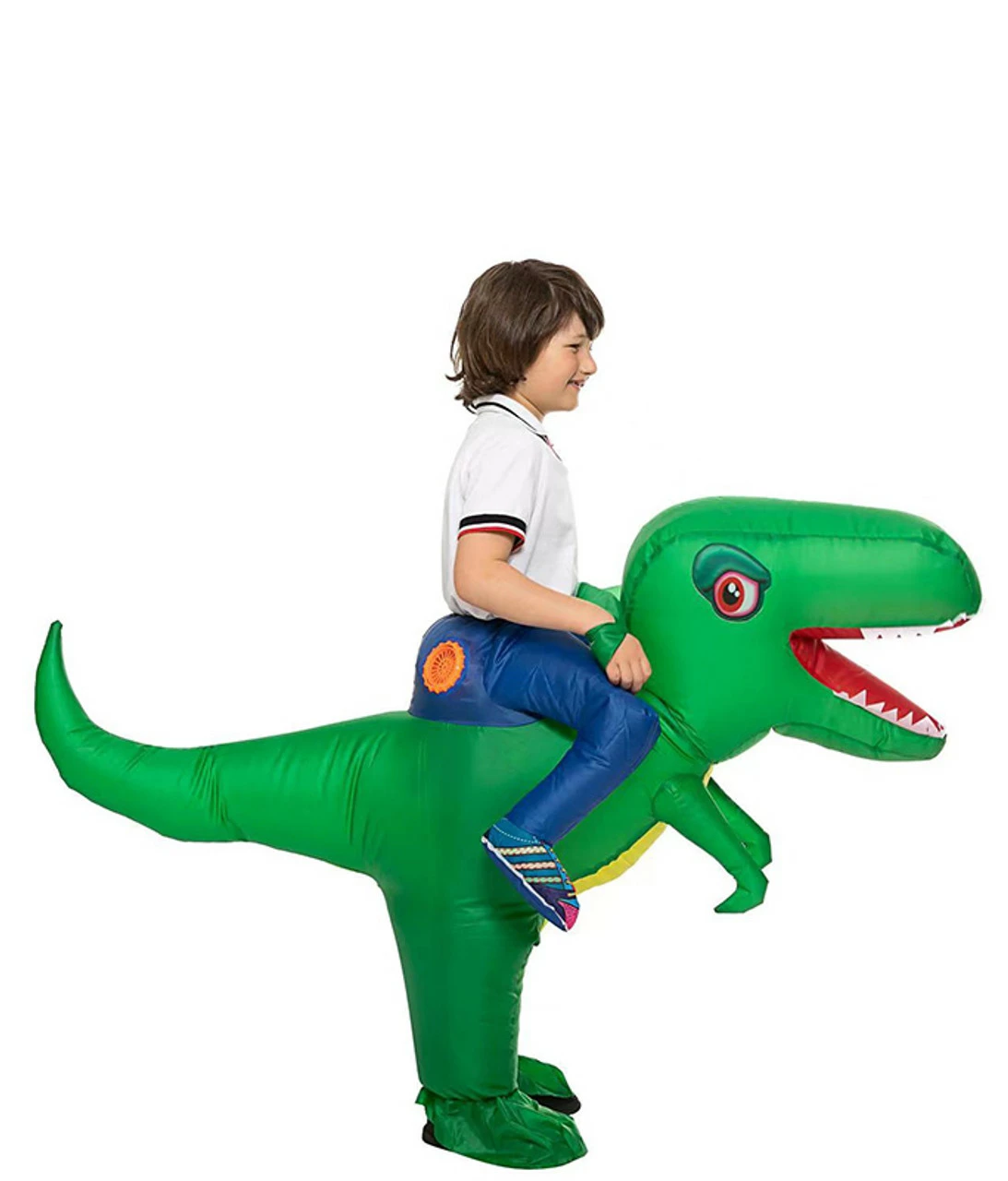 T-Rex Inflatable Kid Green Costume 3 T-Rex Inflatable Kid Green Costume