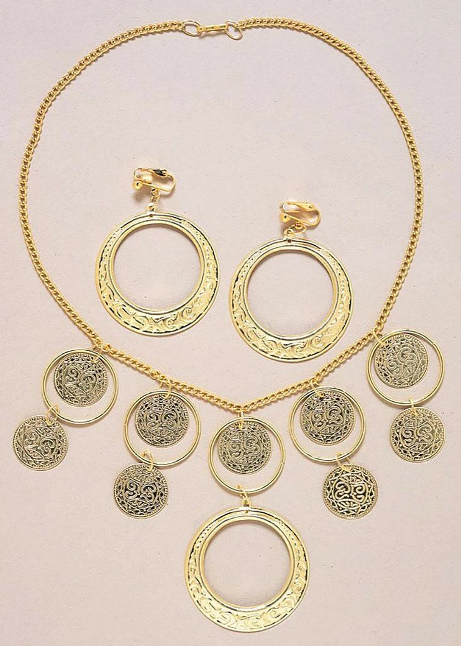 Goldtone Necklace & Earrings 3 Goldtone Necklace & Earrings