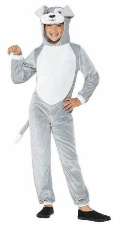 Grey Dog Onesie Kid Costume
