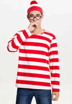 White And Red Striped Shirt Men Costume