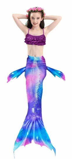 Candy Mermaid Girl Tail With Bikini Set