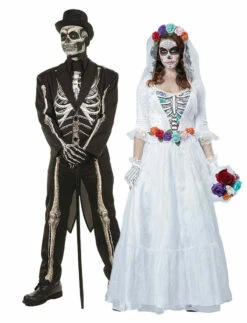 Day Of The Dead Bride And Groom Couple Costume
