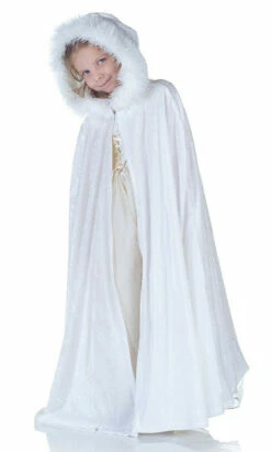 Frozen White Panne Child Cape