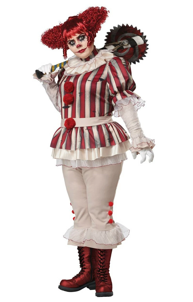 Sadistic Clown Womens Costume Plus 3 Sadistic Clown Womens Costume Plus