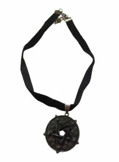 Medallion Five Pointed Obsidian Star Necklace
