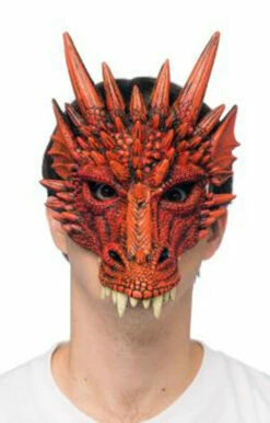 Form Fitting Red Dragon Mask