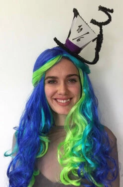 Party Curls Wig Blue And Green