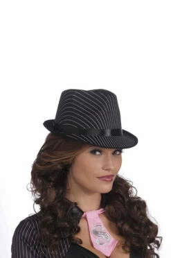 Black Pin Stripe Fedora