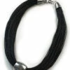 Black Necklace With Silver
