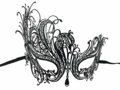 Metal Lace Look Mask High Side - Black