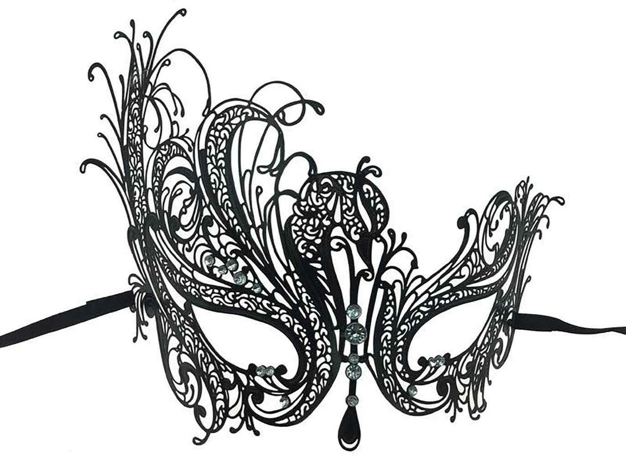 Metal Lace Look Mask High Side - Black 3 Metal Lace Look Mask High Side - Black