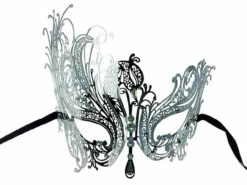 Metal Lace Look Mask High Side - Silver