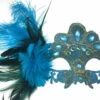 Lace Rhinestone Mask Ostrich Feather On Side - Sky Blue -Disney Sales k8337bz 07218.1592310296