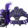 Lace Rhinestone Mask Ostrich Feather On Side -Purple -Disney Sales k8337puz 98740.1592310262