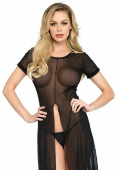 Black Sheer Slit Long Dress -Disney Sales legavenue high slit dress 2 17806.1610404661