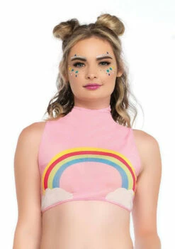 Womens Rainbow Crop Top