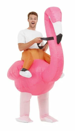 Inflatable Ride Em Flamingo Man Costume