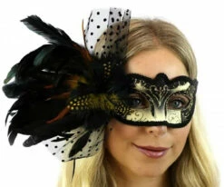 Venetian Isabella Mask With Tulle And Feather -Disney Sales media 26606.1682621617