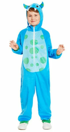 Happy Blue Monster Onesie Kids Costume