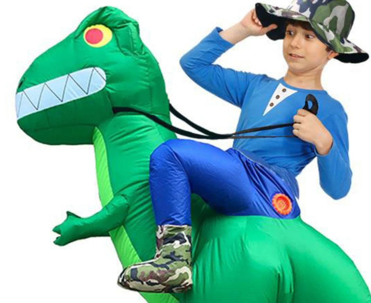 T-Rex Inflatable Kid Green Costume 4 T-Rex Inflatable Kid Green Costume - Image 2