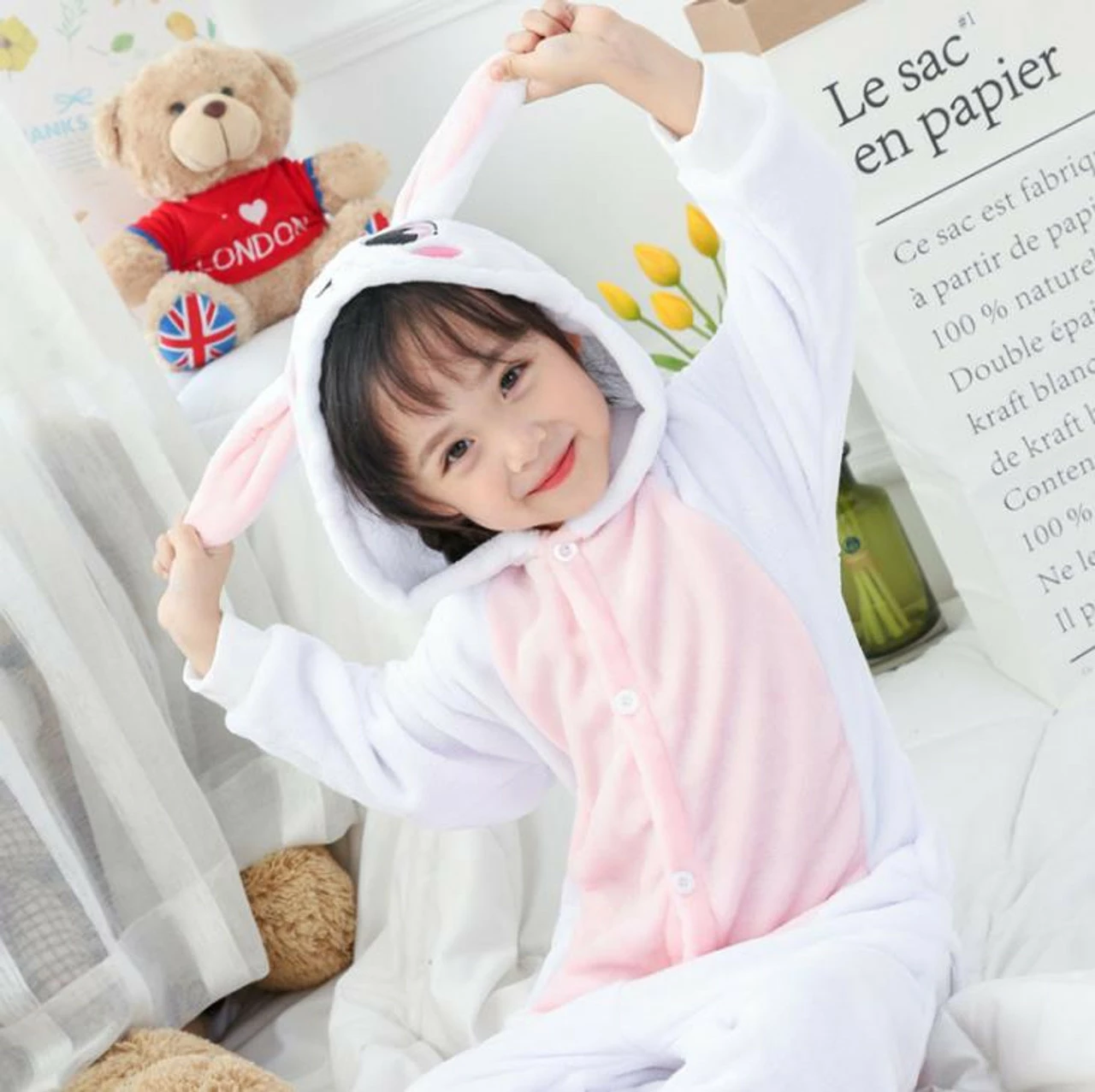 Rabbit Onesie Kids Costume 4 Rabbit Onesie Kids Costume - Image 2