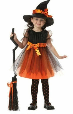 Orange Witch Girls Costume