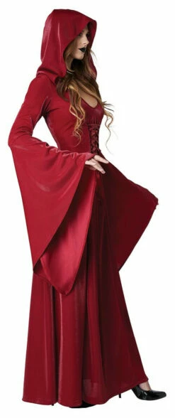 Hooded Crimson Medieval Robe For Women -Disney Sales media 52482.1653684582