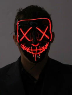 Stitched Neon Red Light Mask