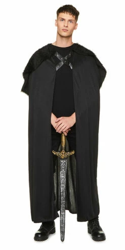 Game Of Thrones Renaissance Black Fur Cape -Disney Sales media 65788.1655318920