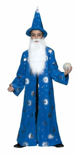 Wizard Blue Celestial Robe Kids Costume