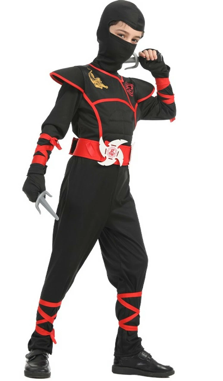 Ninja Black And Red Kids Costume 5 Ninja Black And Red Kids Costume - Image 3
