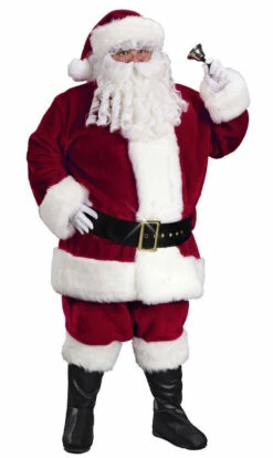 Regency Plush Crimson Santa Suit Plus Costume