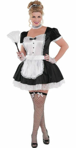 French Maid Womens Costume Plus