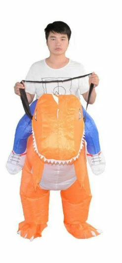 Inflatable Ride On Orange Dinosaur Costume For Adults -Disney Sales media 84690.1652376818