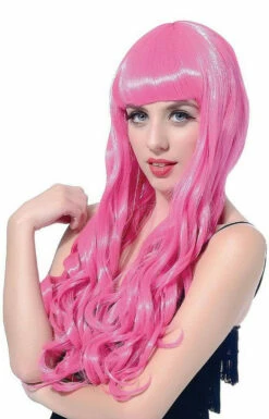 Long Curl Hot Pink Wig