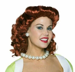 Vintage Housewife Wig Red
